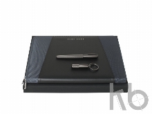 Подарочный набор: брелок, ручка-роллер, папка для конференций А4