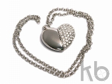 USB 2.0- флешка на 8 Гб «Сердце» с кристаллами