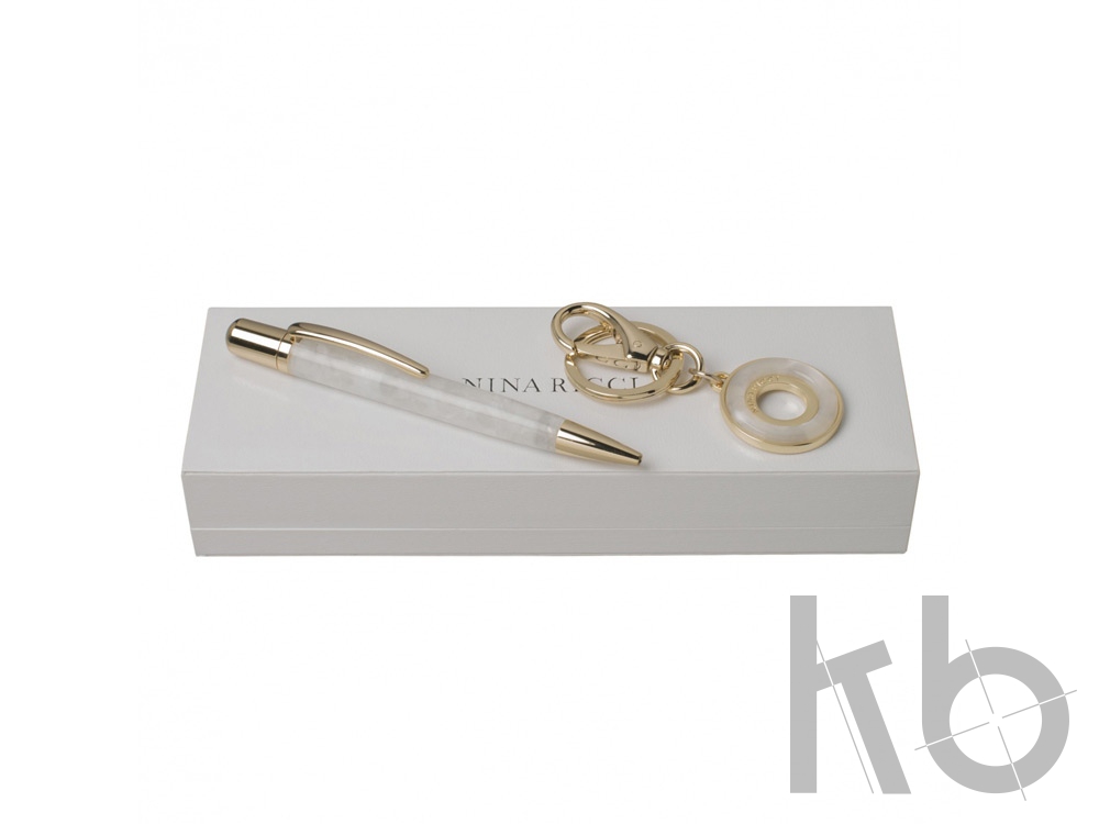 Подарочный набор Adage Albâtre: брелок, ручка шариковая