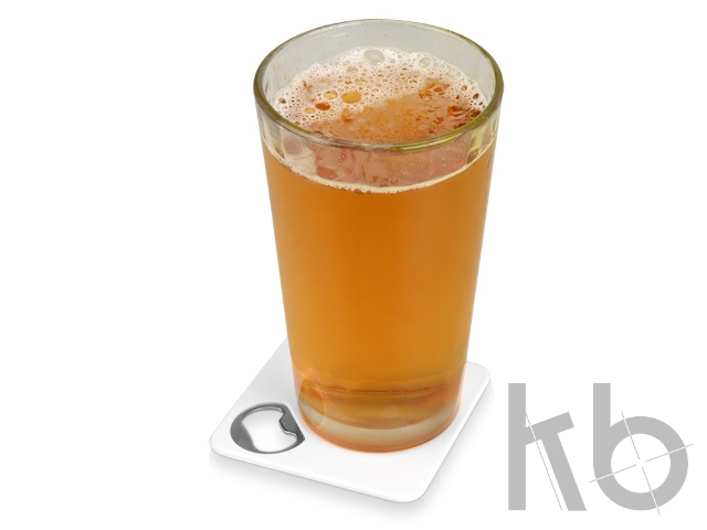 Подставка для кружки с открывалкой «Liso», черный/белый Подставка с открывалкой для кружки «Liso»