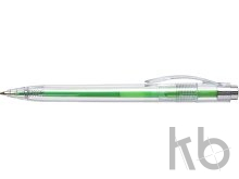 Plastic transparent ballpen with coloured refill