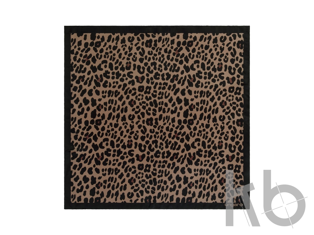 Шелковый платок Léopardo Brown-black