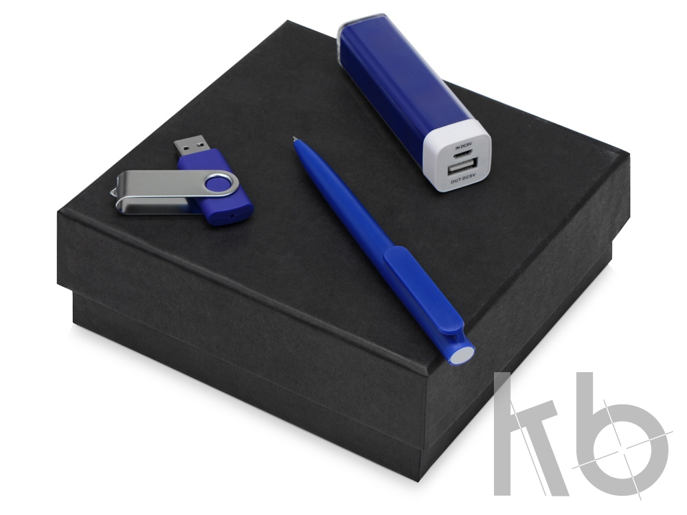 Подарочный набор On-the-go с флешкой, ручкой и зарядным устройством