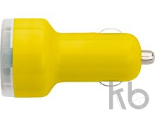 Plastic car power adapter with two USB ports