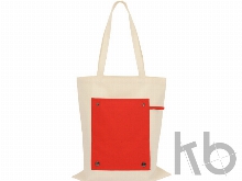 Складная хлопковая сумка для шопинга «Gross» с карманом, 180 г/м2