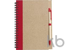 Wire bound notebook with ballpen.