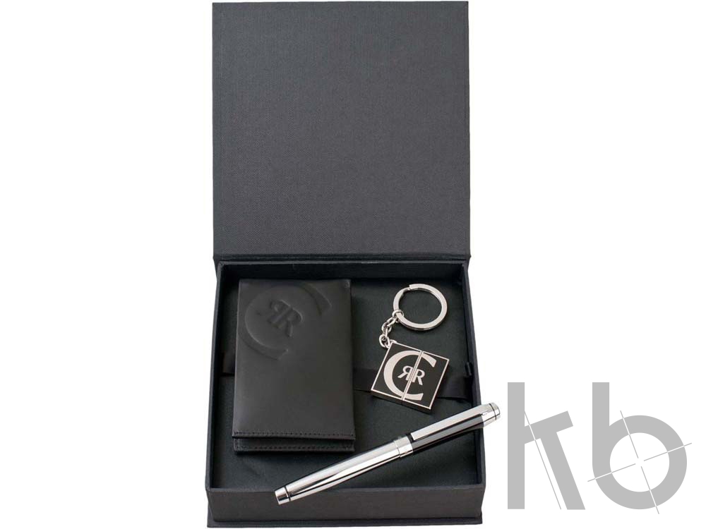 Набор: визитница, ручка-роллер, брелок с флеш-картой на 4 Гб