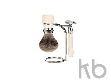 Бритвенный набор: классический станок, помазок, подставка