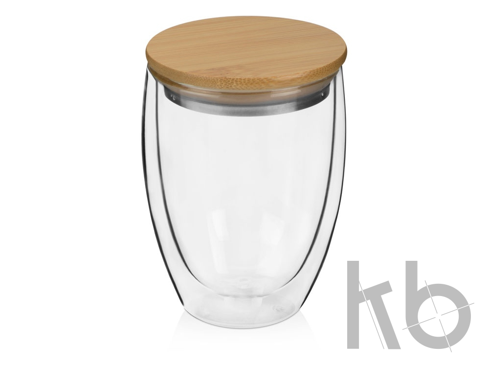 Стакан с двойными стенками и бамбуковой крышкой «Valday»