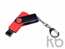 USB 2.0/micro USB/Type-C- флешка на 16 Гб c поворотным механизмом