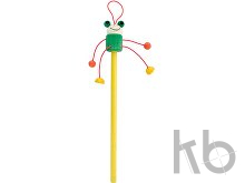 wooden pencil, frog