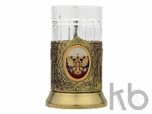 Подстаканник с хрустальным стаканом и ложкой «Российский»