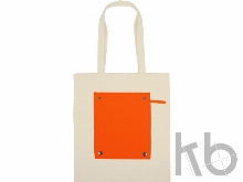 Складная хлопковая сумка для шопинга «Gross» с карманом, 180 г/м2