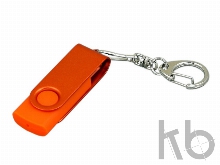 USB 2.0- флешка промо на 32 Гб с поворотным механизмом и однотонным металлическим клипом