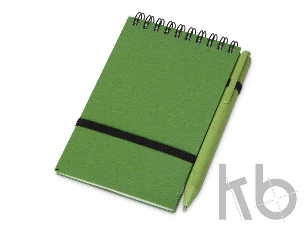 Блокнот «Toledo S» с шариковой ручкой из пшеницы и пластика