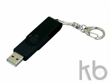 USB 2.0- флешка промо на 32 Гб с поворотным механизмом и однотонным металлическим клипом