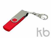 USB 2.0- флешка на 32 Гб с поворотным механизмом и дополнительным разъемом Micro USB