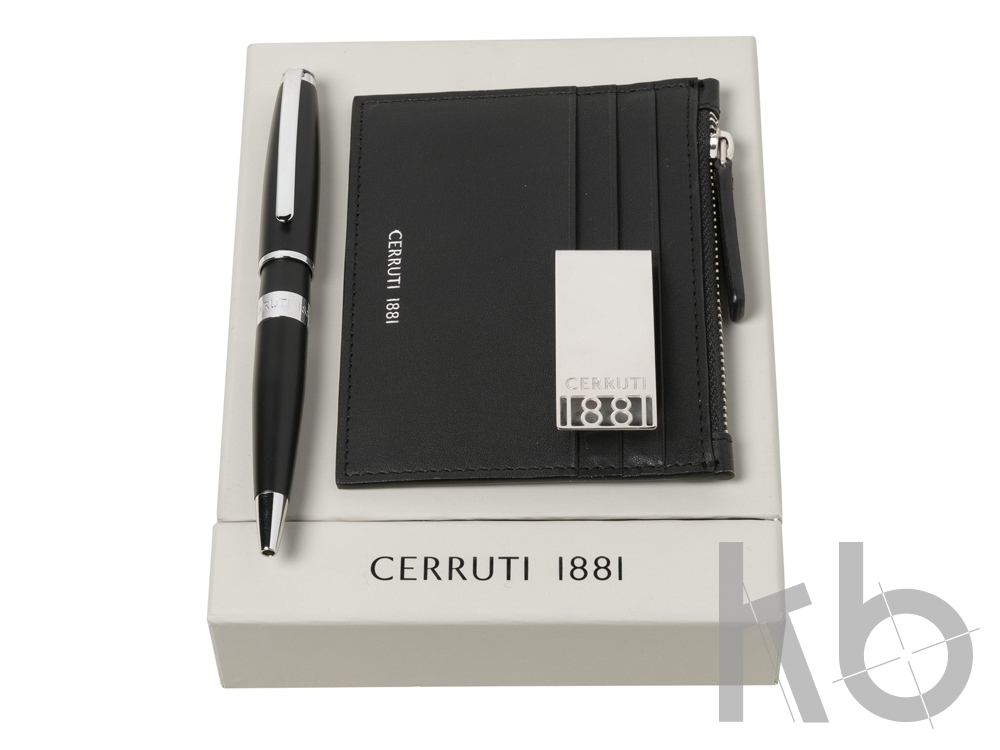 Подарочный набор: картхолдер, зажим для денег, ручка шариковая