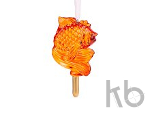 Новогоднее ёлочное украшение «Золотая Рыбка из стекла»