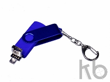 USB 2.0/micro USB/Type-С- флешка на 32 Гб 3-в-1 с поворотным механизмом