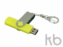 USB 2.0- флешка на 64 Гб с поворотным механизмом и дополнительным разъемом Micro USB
