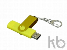 USB 2.0- флешка на 16 Гб с поворотным механизмом и дополнительным разъемом Micro USB