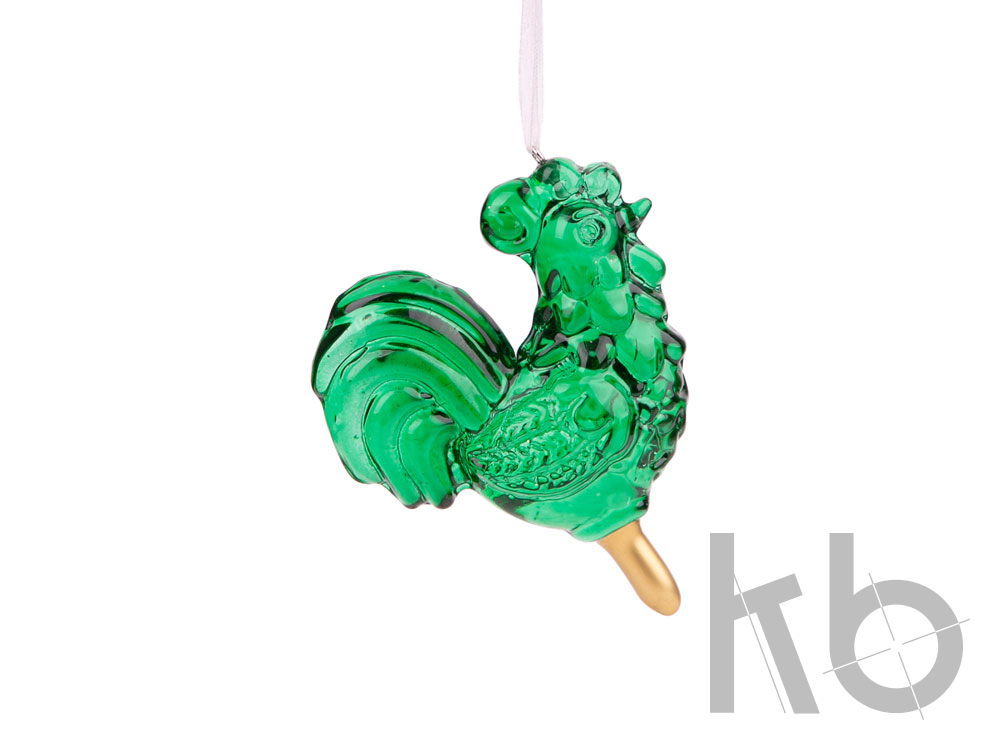 Новогоднее ёлочное украшение «Петушок из стекла»