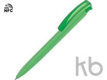 Ручка пластиковая шариковая трехгранная «Trinity K transparent Gum» soft-touch с чипом передачи информации NFC