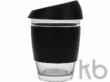 Стеклянный стакан с силиконовой крышкой и манжетой «Monday»