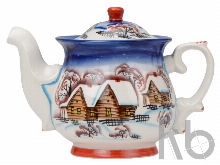 Подарочный набор «Деревенские вечера»: кукла на чайник, чайник заварной с росписью