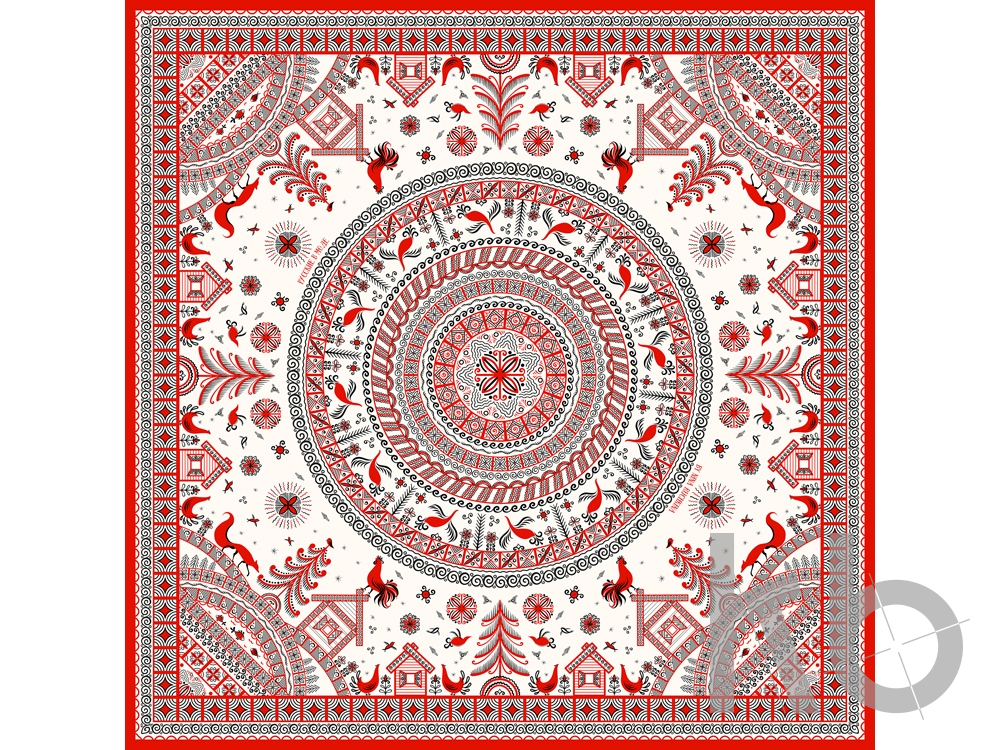 Платок «Мезенская роспись»