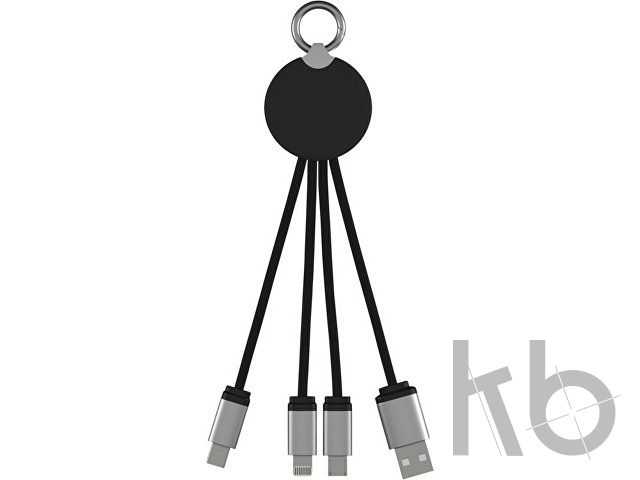 Кабель 3 в 1 с круглым брелоком и подсветкой