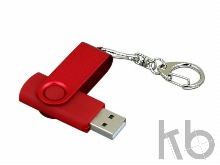 USB 2.0- флешка промо на 8 Гб с поворотным механизмом и однотонным металлическим клипом