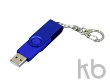 USB 2.0- флешка промо на 16 Гб с поворотным механизмом и однотонным металлическим клипом