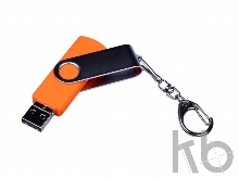 USB 2.0/micro USB/Type-C- флешка на 16 Гб c поворотным механизмом