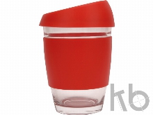 Стеклянный стакан с силиконовой крышкой и манжетой «Monday»