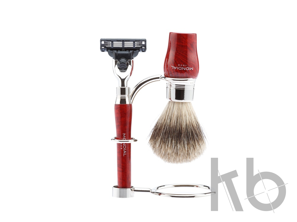 Бритвенный набор: станок MACH3, помазок, подставка