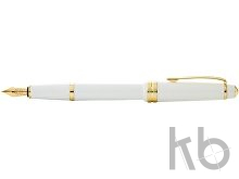 Ручка перьевая «Bailey Light Polished White Resin and Gold Tone», перо F