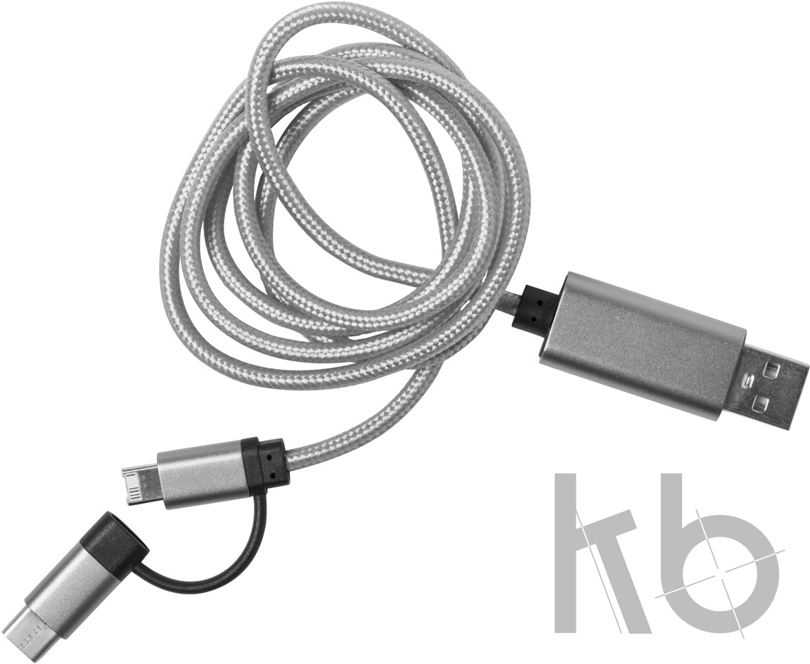 Зарядный кабель с разъемами micro USB, USB-C и Lightning