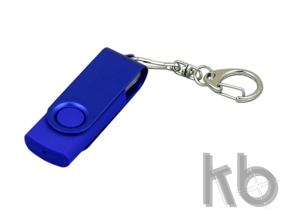 USB 2.0- флешка промо на 16 Гб с поворотным механизмом и однотонным металлическим клипом