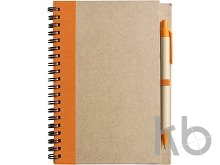 Wire bound notebook with ballpen.