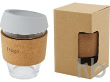 Стеклянный стакан с силиконовой крышкой и пробковой манжетой «Lidan»