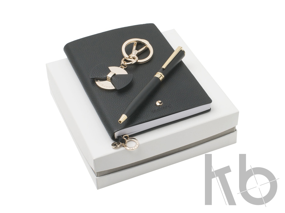 Подарочный набор: блокнот А7, брелок, шариковая ручка