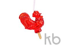 Новогоднее ёлочное украшение «Петушок из стекла»