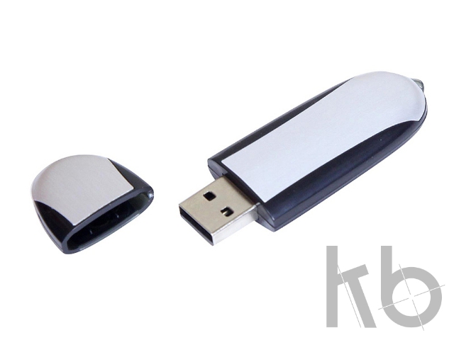 USB 2.0- флешка промо на 64 Гб овальной формы
