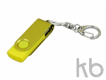 USB 2.0- флешка промо на 32 Гб с поворотным механизмом и однотонным металлическим клипом