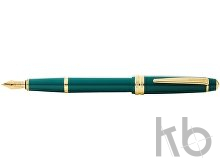Ручка перьевая «Bailey Light Polished Green Resin and Gold Tone», перо F