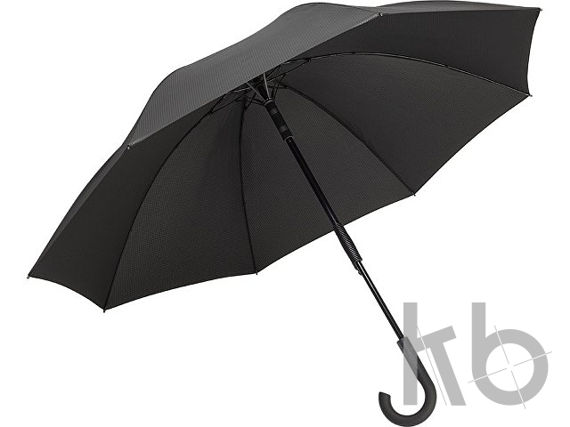 Зонт-трость «Carbon» с куполом из переработанного пластика