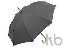 Зонт-трость «Okobrella» с деревянной ручкой и куполом из переработанного пластика