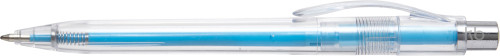 Plastic transparent ballpen with coloured refill